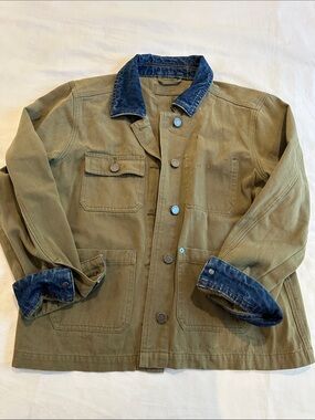 BLANK NYC green jacket with denim trimming size s